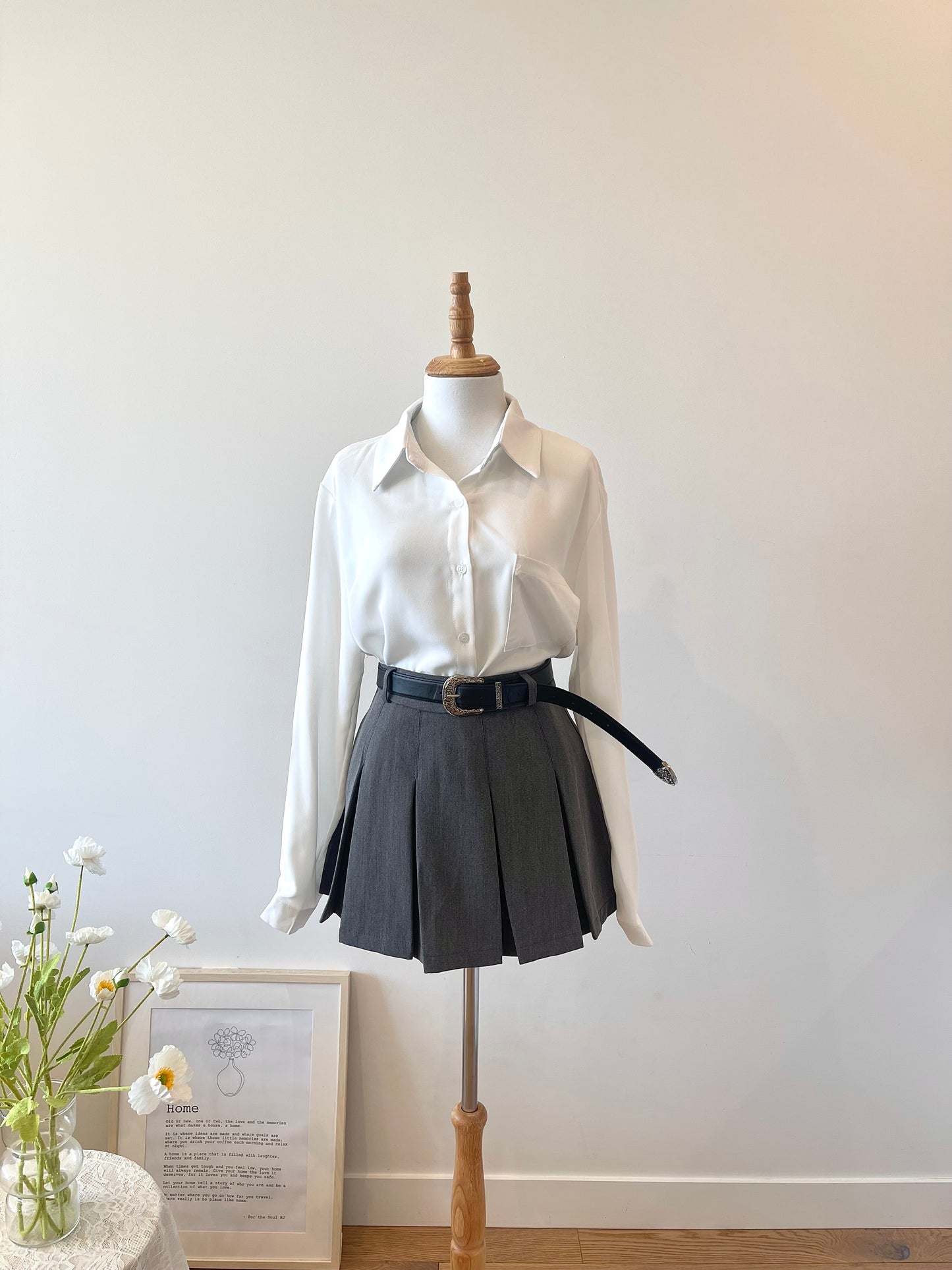 Posie Pleated Skirt (With Belt)